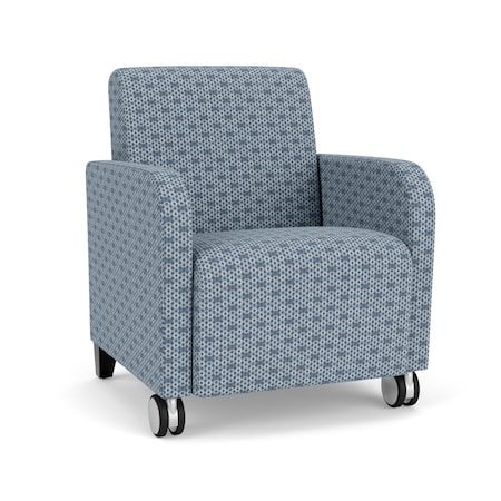 Lesro Siena Lounge Reception Guest Chair w/ Front Casters, 27 in W 29.5 in L 32.5 in H SN1101